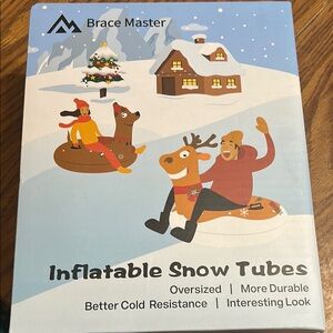 Inflatable Reindeer Snow Tube - Festive Design 51” wide. Fun, fun, fun!